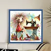 Weird Sewing Girl-11CT Stamped Cross Stitch 40*40cm/15.75*15.75in tapestrymarket