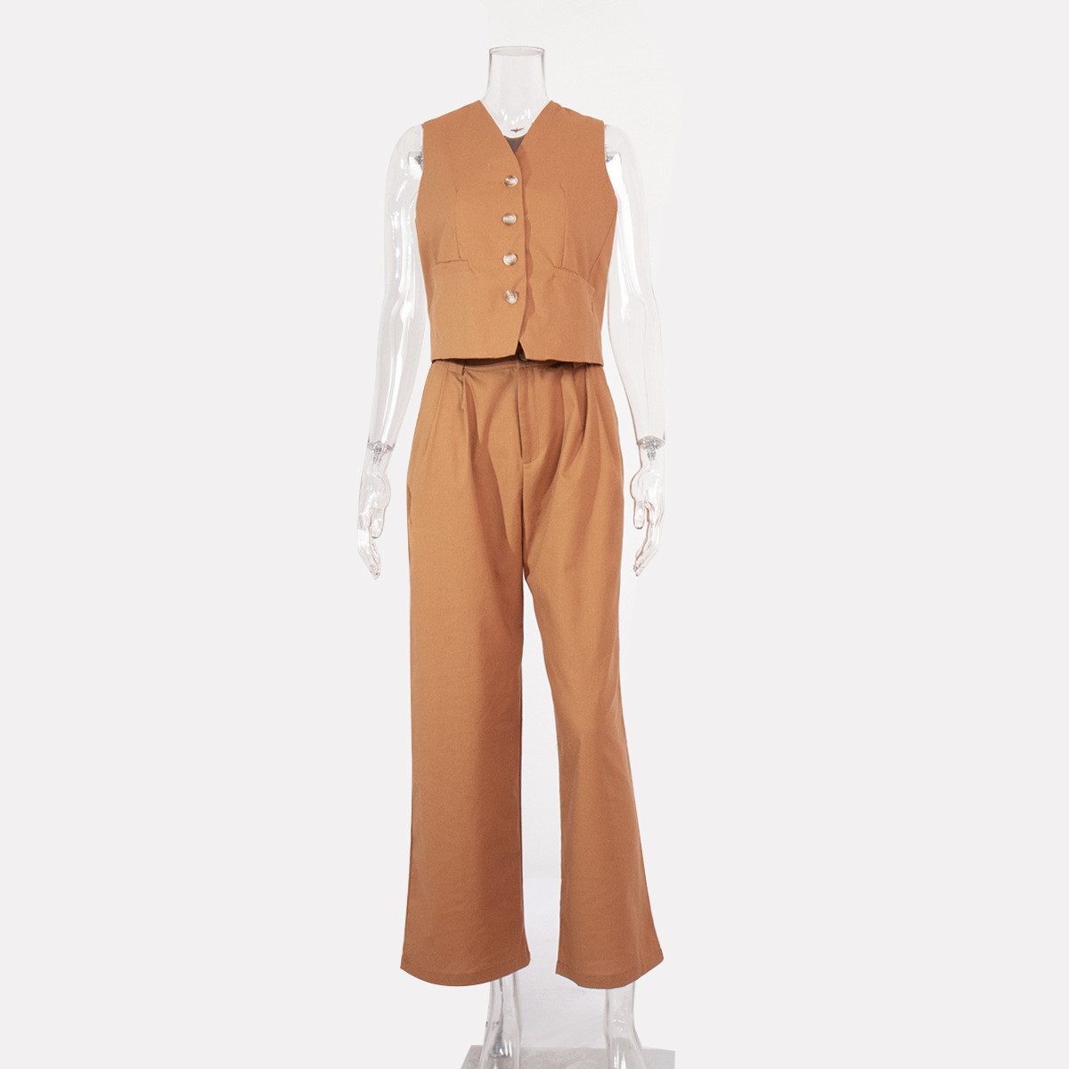 Ootddress 2 Piece-Set Fashion Women Wide Leg Trousers Patchwork High Waist Casual Straight Legg Outfits Vestidos Women's Pants Sets