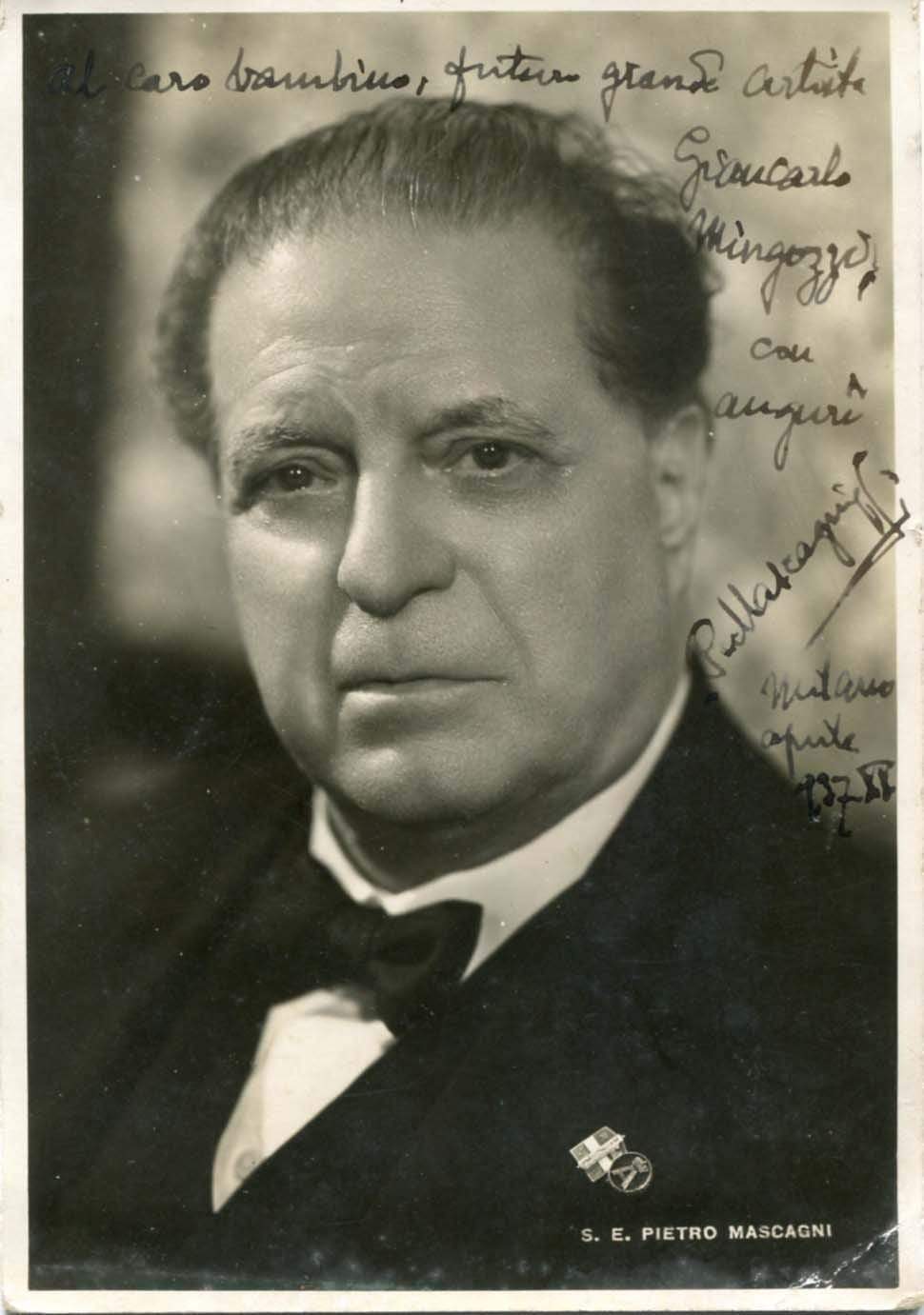 Composer Pietro Mascagni autograph, signed vintage Photo Poster painting