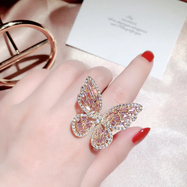 Vintage Butterfly Open Adjustable Ring