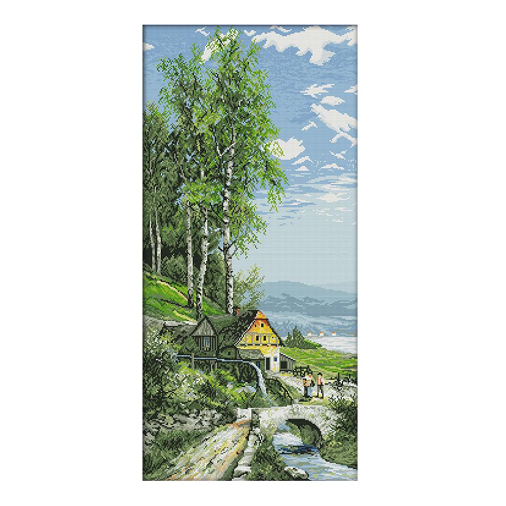 

Sky high - 14CT Stamped Cross Stitch - 41*77cm (Big Size), 501 Original