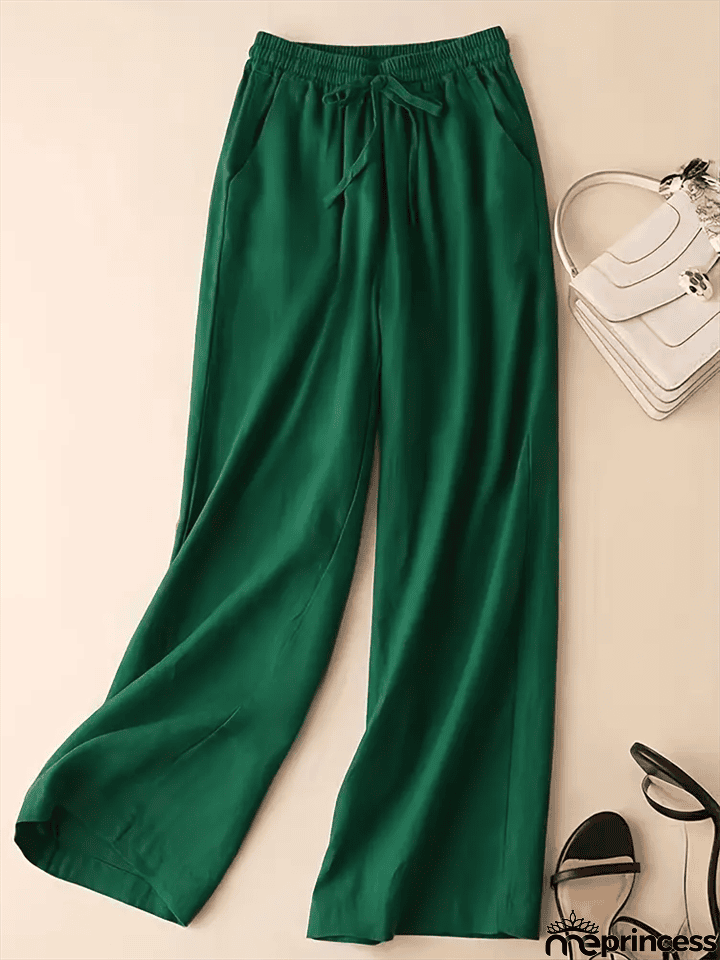 Leisure Linen High-Rise Oversized Pants for Women