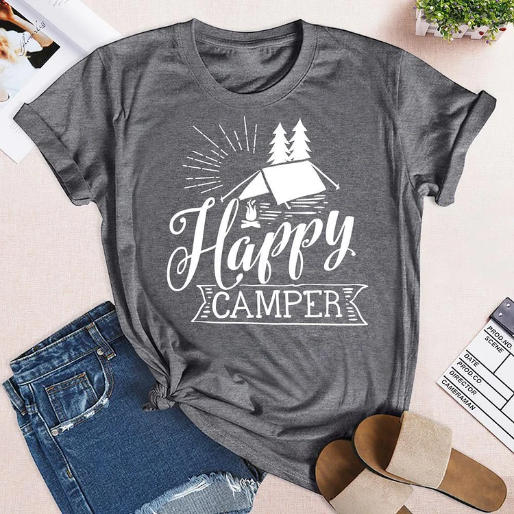 AL™  Happy Camper Shirt Funny Camping Shirt Tee -02500-Annaletters