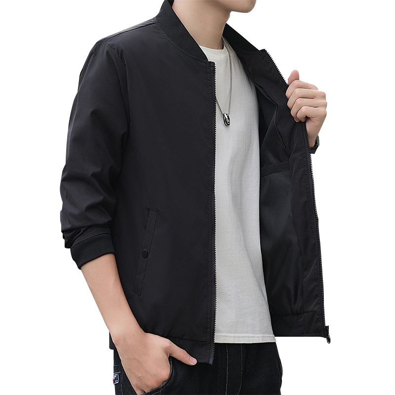 Aonga Mens Jackets Spring Autumn Bomber Zipper Casual Jackets Fashion Solid Color Male Outwear Baseball Collar Men Tops Brand Clothing
