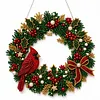 DIY Special Shaped Diamond Painting Wreath, Double-Sided Printing Christmas Wreath Hanging with LED Light Decor Kit 