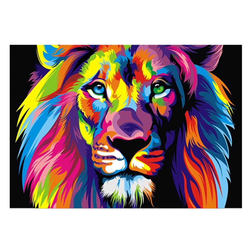 

40*30CM - Colorful Lion - Square Drill Diamond Painting, 501 Original