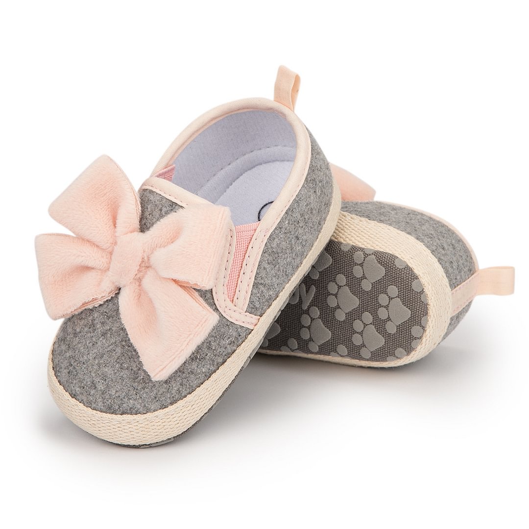 Letclo™ 2021 New Girl Boy Unisex Butterfly-knot Cotton Flat Non-slip Soft Sole Infant First Walkers Baby Shoes letclo Letclo