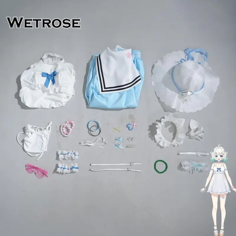 [Wetrose] Pre-Order Vtuber Mint Fantome Urameshiya Summer Swimsuit Cosplay Costume