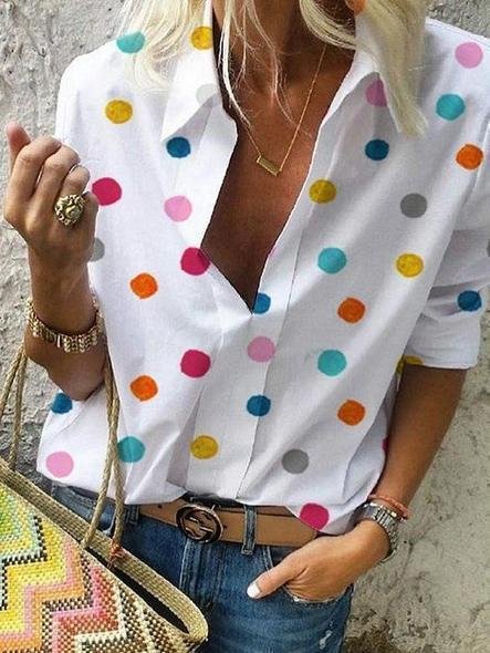 Summer Printed Breathable Dot Pullover Shirt