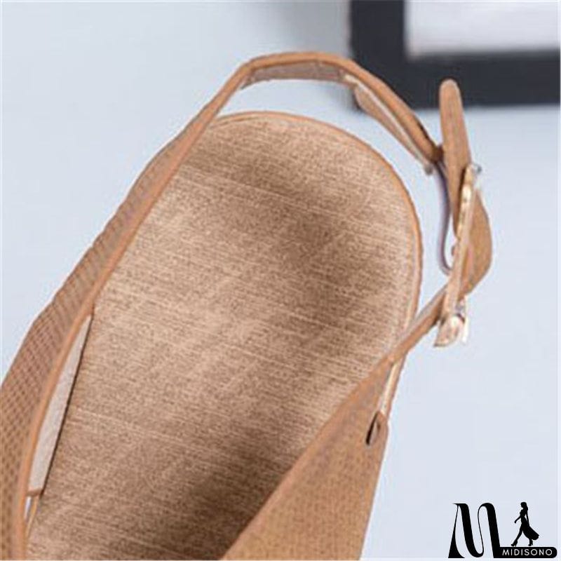 MidiSono - Women Cute Peep Toe Platform Wedge Heel Sandals