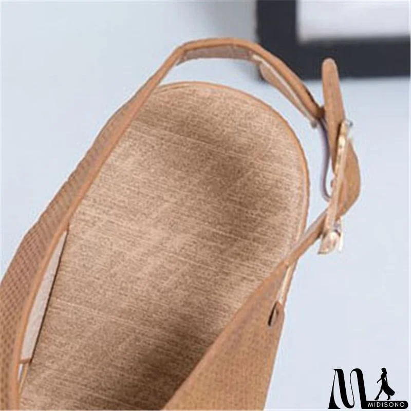 MidiSono - Women Cute Peep Toe Platform Wedge Heel Sandals