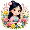 Mulan Full 18CT DIY Stamped Needlework Embroidery Kit 11.81x11.81inch Embroidery Needlepoint Starter Kits Cross Stitch Art and Crafts Kits for Beginners Adults Home Decor