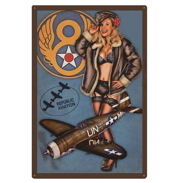 Beauty In Military Uniform - Vintage Tin Signs/Wooden Signs - 8*12Inch/12*16Inch
