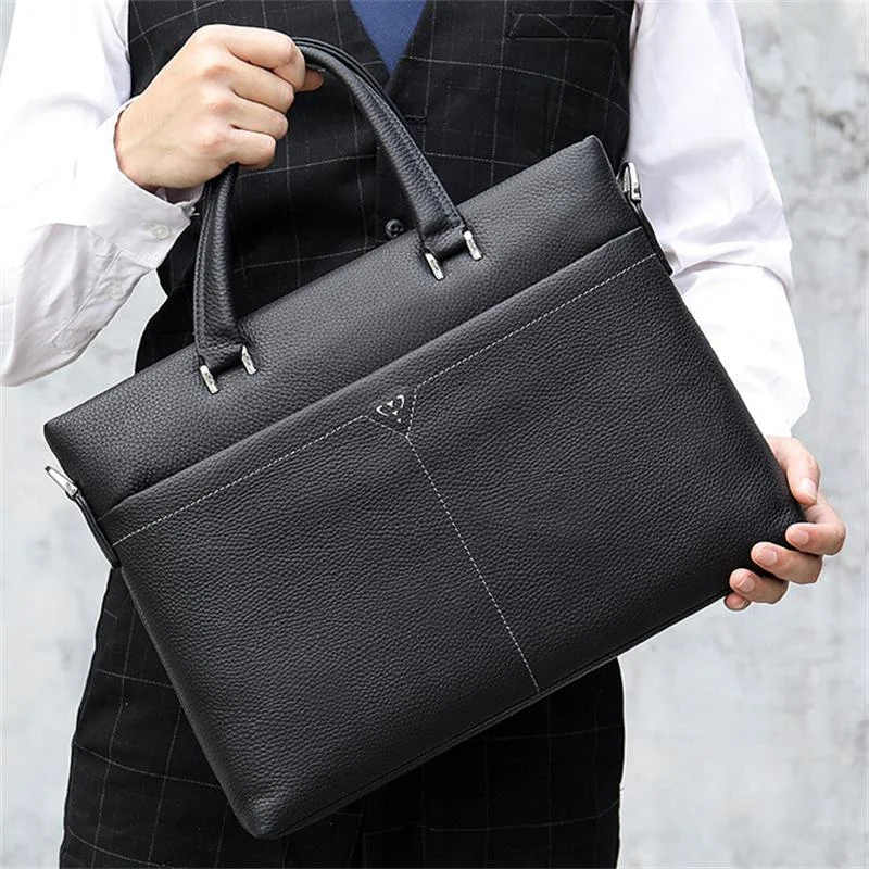 Men's Classic Casual Leather Soft Handbag Business Crossbody Bag