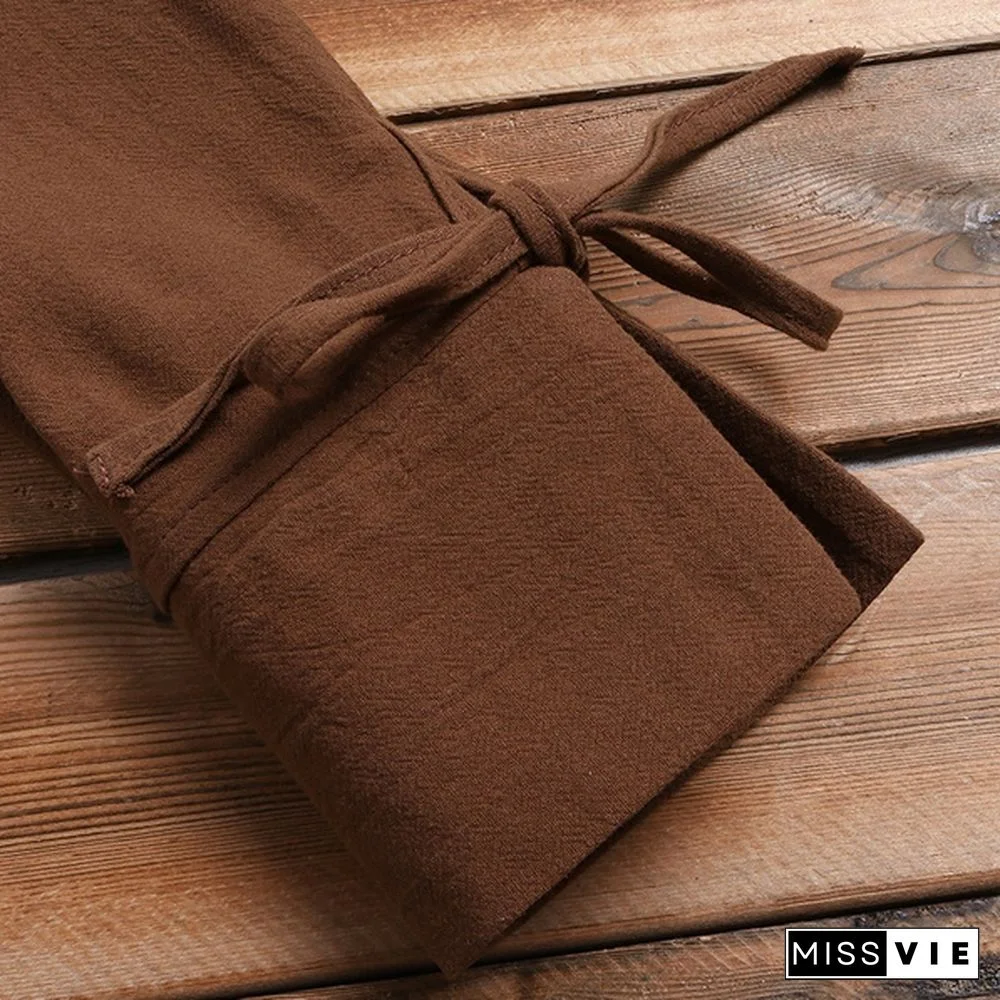 Women Stand Collar Long Sleeve Loose Casual Tops Shirt Blouse