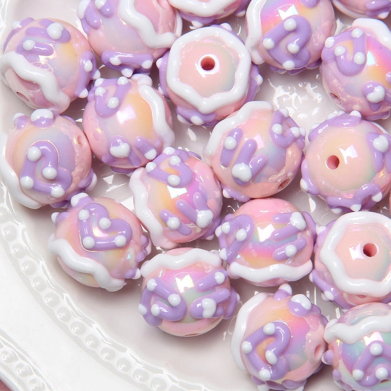 5 Pieces Summer New Heavy Oil Hand-Painted Beads Diy Beaded Diy Mobile Phone Chain Car Hanging Bag Hanging Chain Head Rope Beads