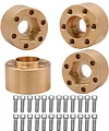AMK 4pcs Brass Wheel Weights 22mm Wheel Hex Hub Widen Adapter for 1/10 RC Crawler 1.9in/2.2in Wheels Rim Axial SCX10 TRX4 Counterweight