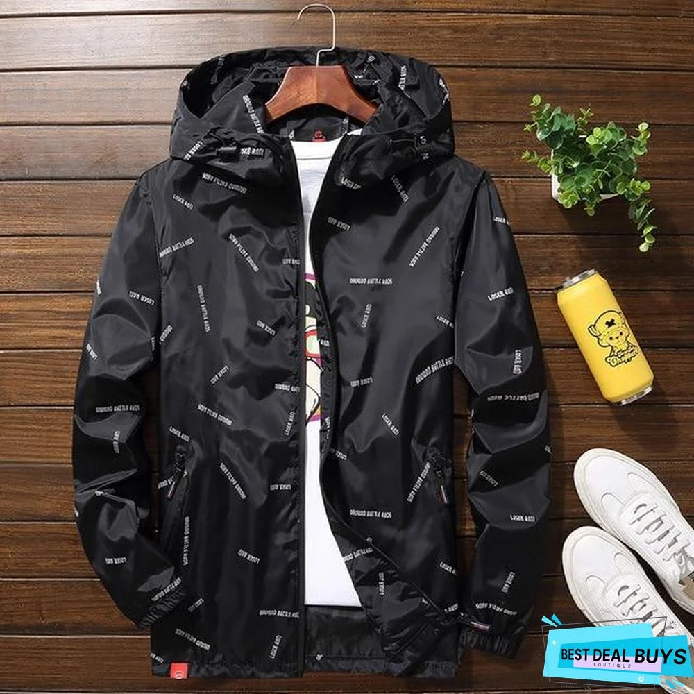 Men Jacket Hooded Jackets Plus Size Men Windbreaker Casual Coat For Male Outerwear Streetwear Jacket