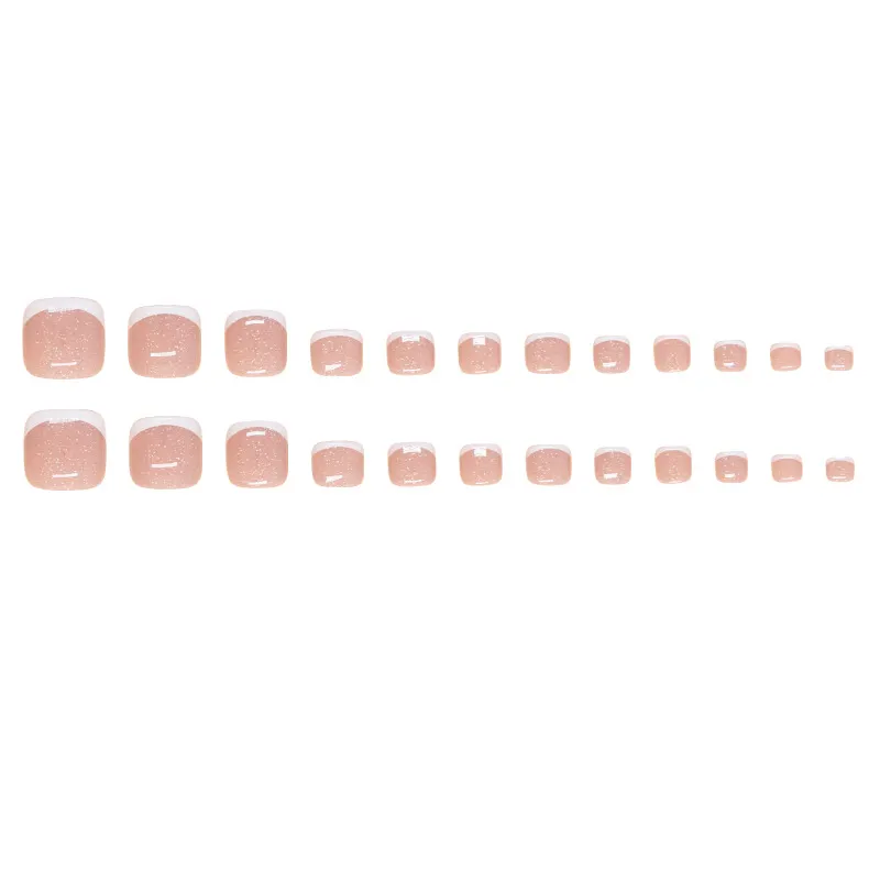 Churchf Churchf Nail Piece White French Wear Armor Removable Toenail Piece Nail Fine Flash Nail Patch
