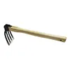 Mini Hoe and Cultivator with Wooden Handle Dual-purpose Hoe Garden Rake Tool