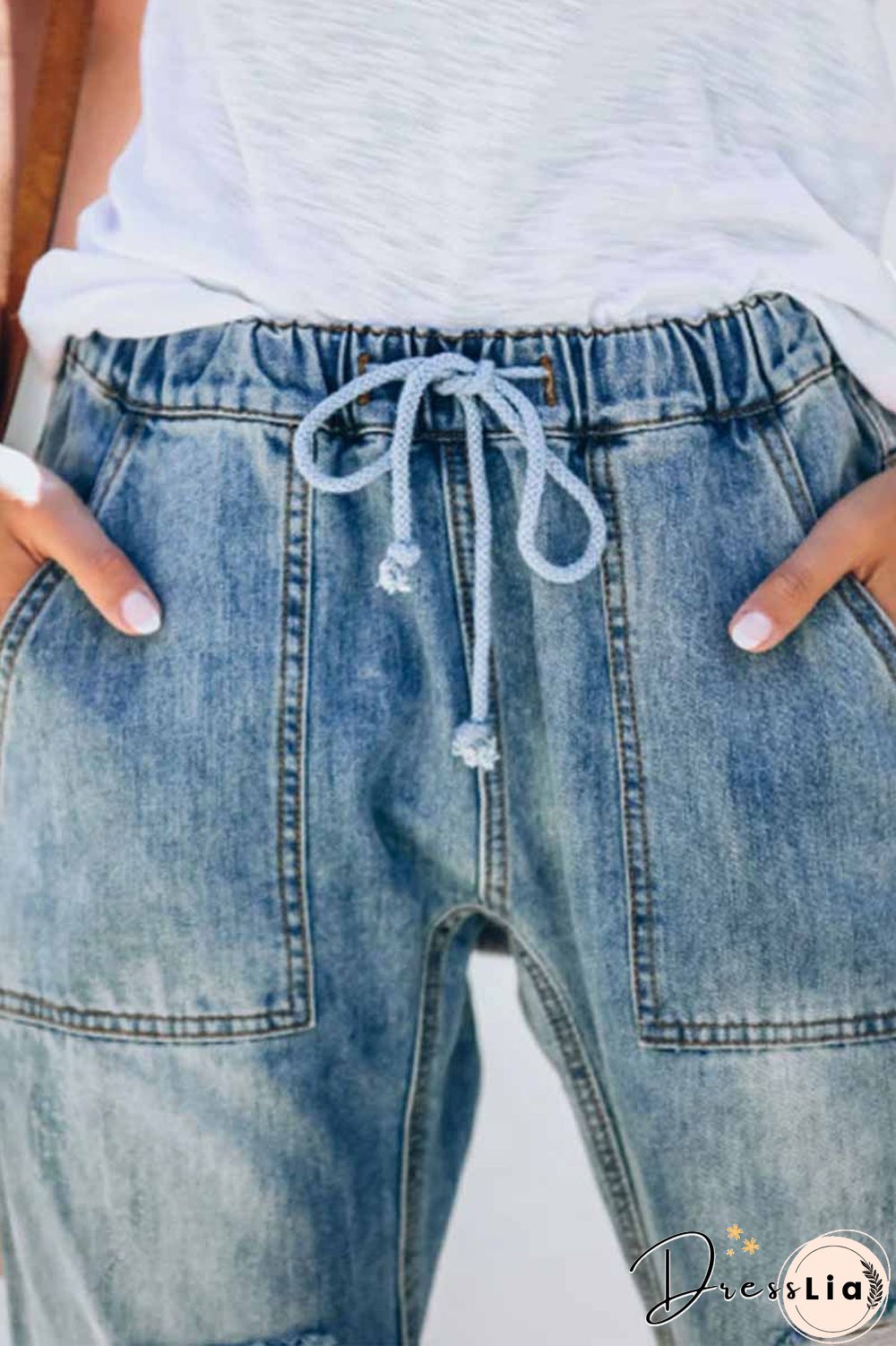 Cotton Pocketed Denim Bottoms
