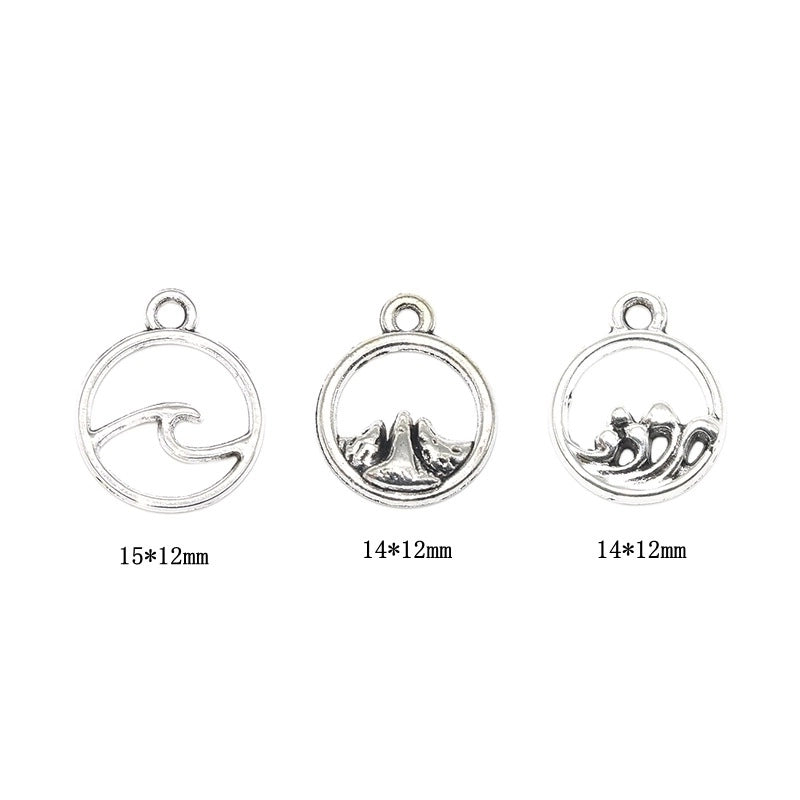 300 Pieces Minimalist Mountain Sea Wave Alloy Plating Jewelry Accessories