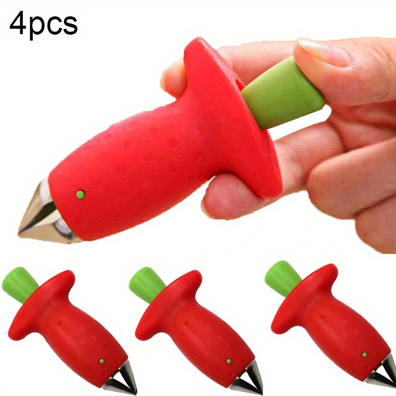 1\u002F2\u002F4pcs Easy-to-Use Stainless Steel Strawberry Corer for Effortless Stem Removal in the Kitchen