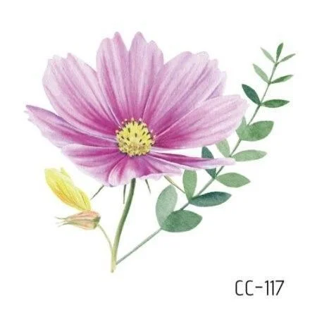 Temporary Tattoos Sticker for Women Body Art Tattoo Sticker 3D Butterfly Rose Flower Feather Tattoo Waterproof 6X6cm Gift