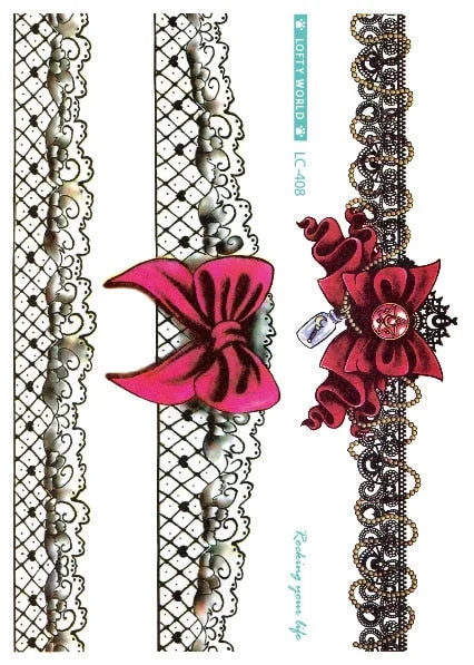 21X15cm Hot Sale Large size Leg Water Transfer Tattoo Sexy Lace and Gun Design Fake Body Art Temporary Tattoo Stickers For Women