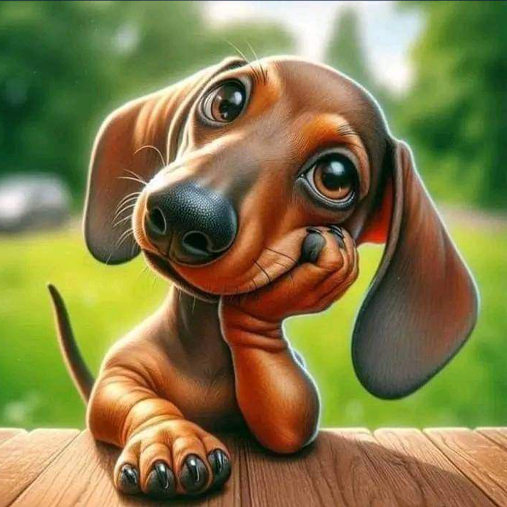 Dachshund 40*40cm(canvas) full round drill diamond painting