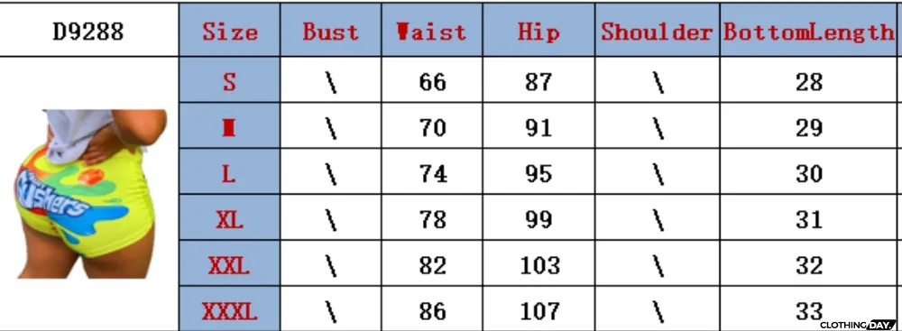 Summer Cute Print Sexy Snack Biker Shorts