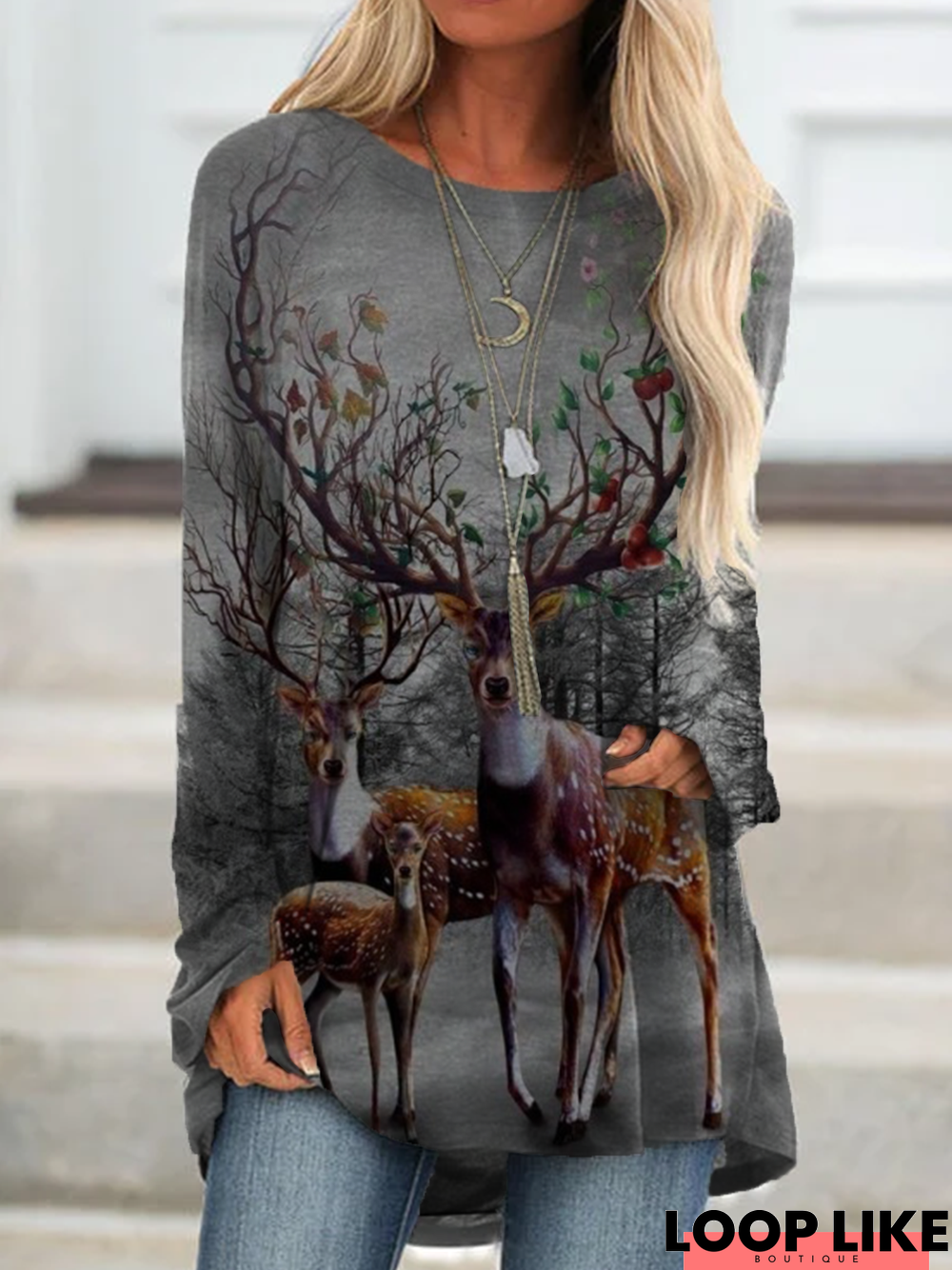 Long Sleeve Boho Tunic Top