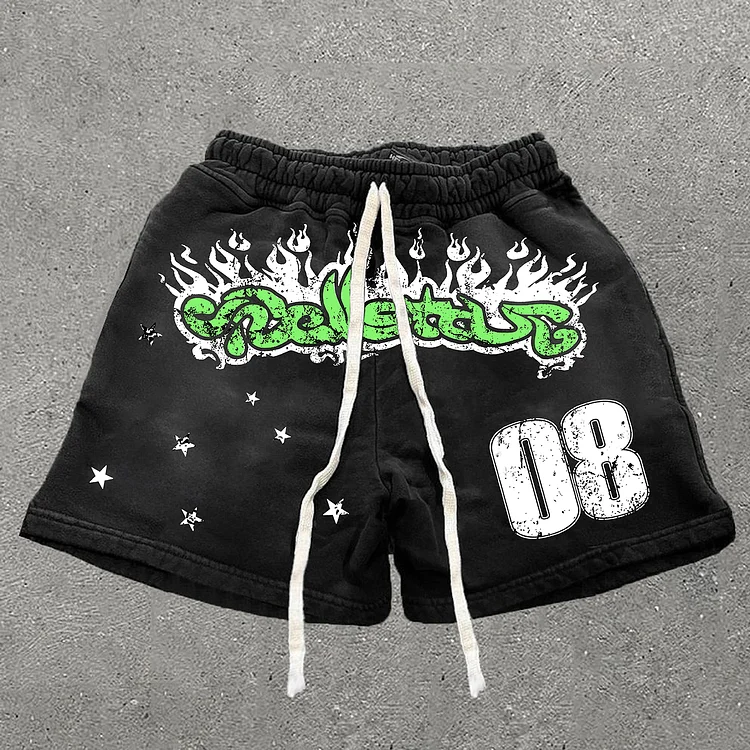 Street Men's Hellstar Graphics Drawstring Retro Shorts SOPULA