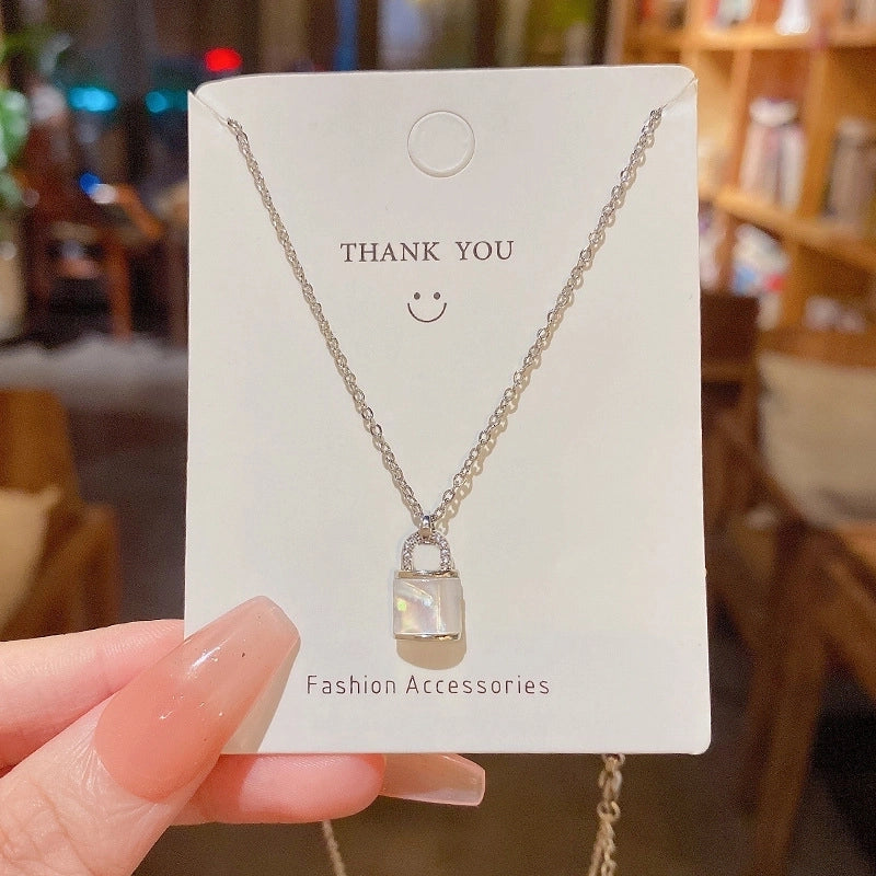 Modern Style Geometric Heart Shape Bow Knot Titanium Steel Copper Plating Inlay Zircon Pendant Necklace