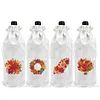 4 Pack DIY Rhinestone Drawstring Wine Gift Bags,  Diamond Painting Wine Decor Bag for Festival Gift Home Table Decor(Maple leaves)