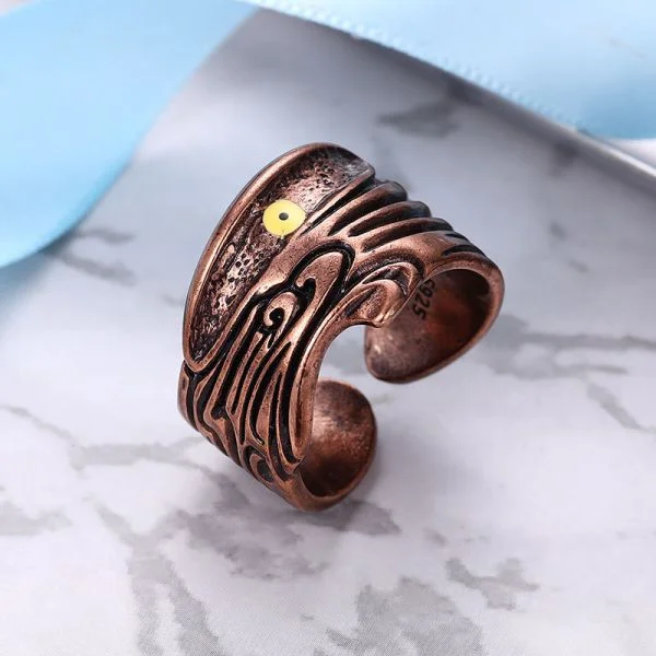 Sterling Silver Hip Hop Personalised Eye Ring