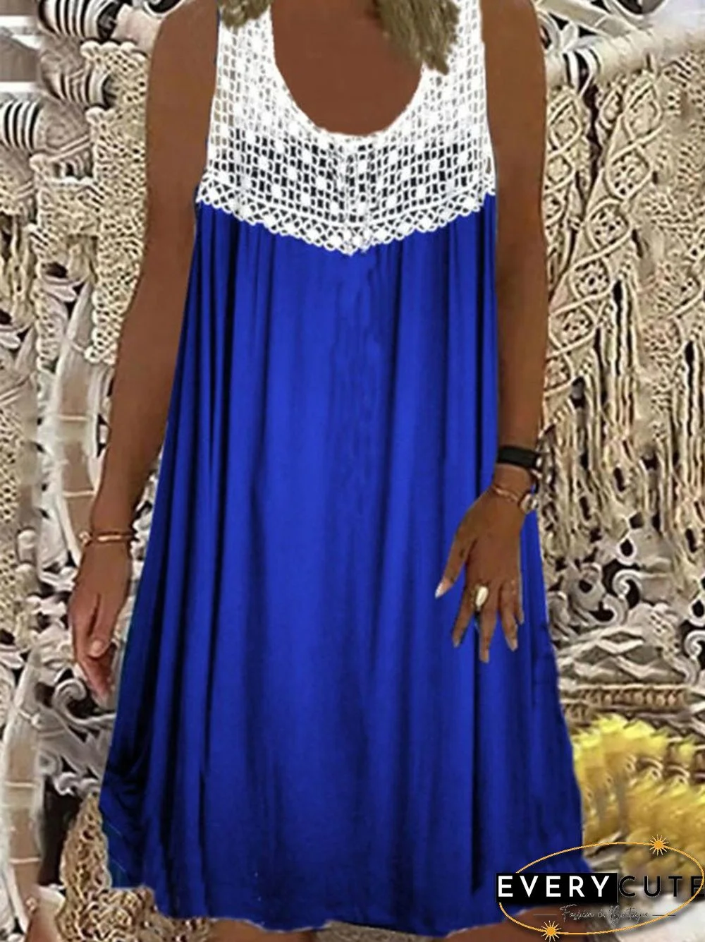 Women'S Dresses Round Neck Sleeveless Casual Dress