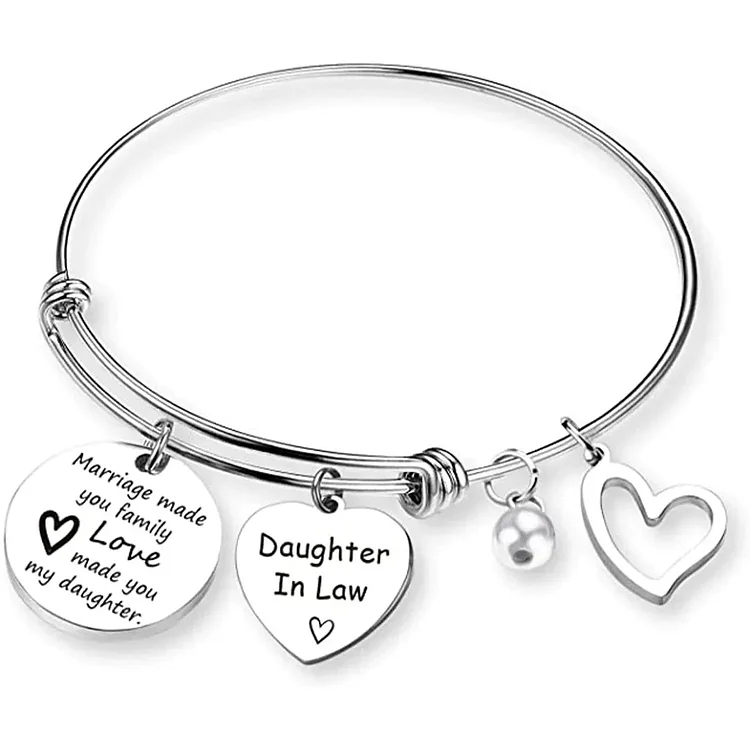 For Daughter-in-law - Marriage Made You Family Love Made You My Daughter Bangle Bracelet