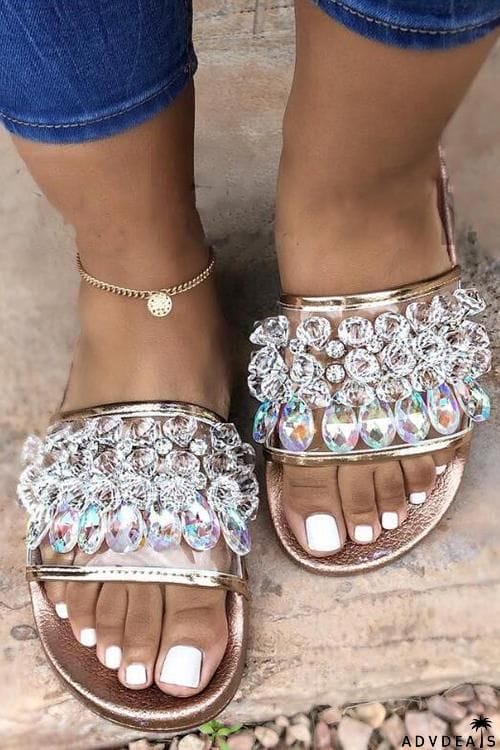 Rhinestone Flat Slipper