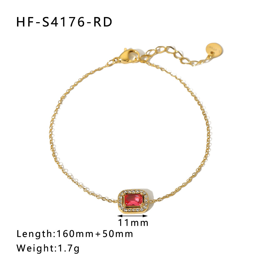 Women IG Style Circle Heart Six-Pointed Star Heart Geometric Stainless Steel Electroplating Bracelets