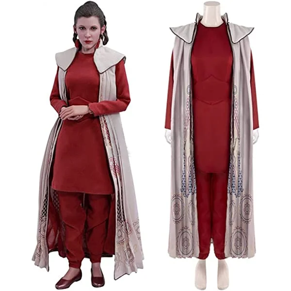 Princess Cosplay Leia Costume Bespin Gown Dress with Cloak