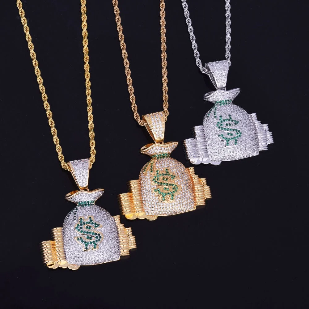 Money Stacks Pendant Necklace (24 inches)