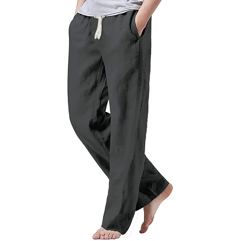 Men's Casual Drawstring Multiple Pockets Pants 