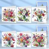 6Pcs Bouquet Diamond Painting Greeting Card Diamond Handmade Card for Friends
