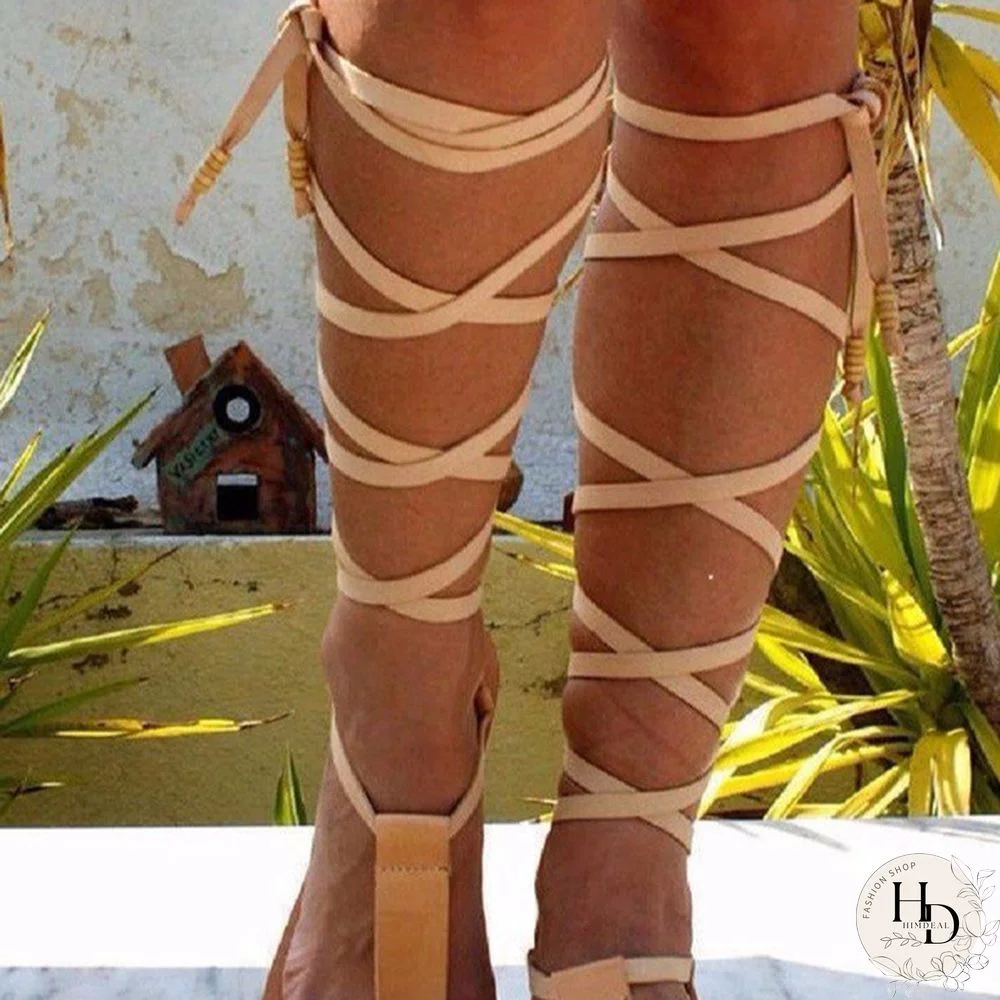 Summer Women New Flat Bottom Non Slip Leg Ring Sandals Flip Flop Women Beach Sandals Slippers