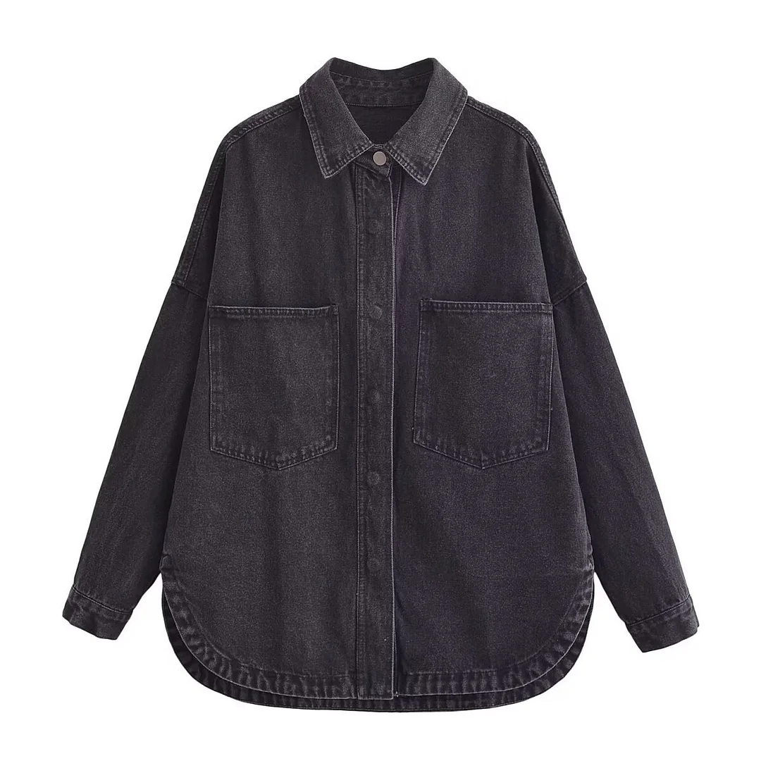 Nigikala Nigikala And Autumn 2025 New Women's Urban Casual Wash Denim Shirt Jacket Jacket M2