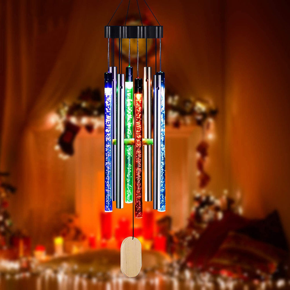 

Waterproof Wind Chime Solar Lamp Colorful Bubble Column Windbell Light, 501 Original