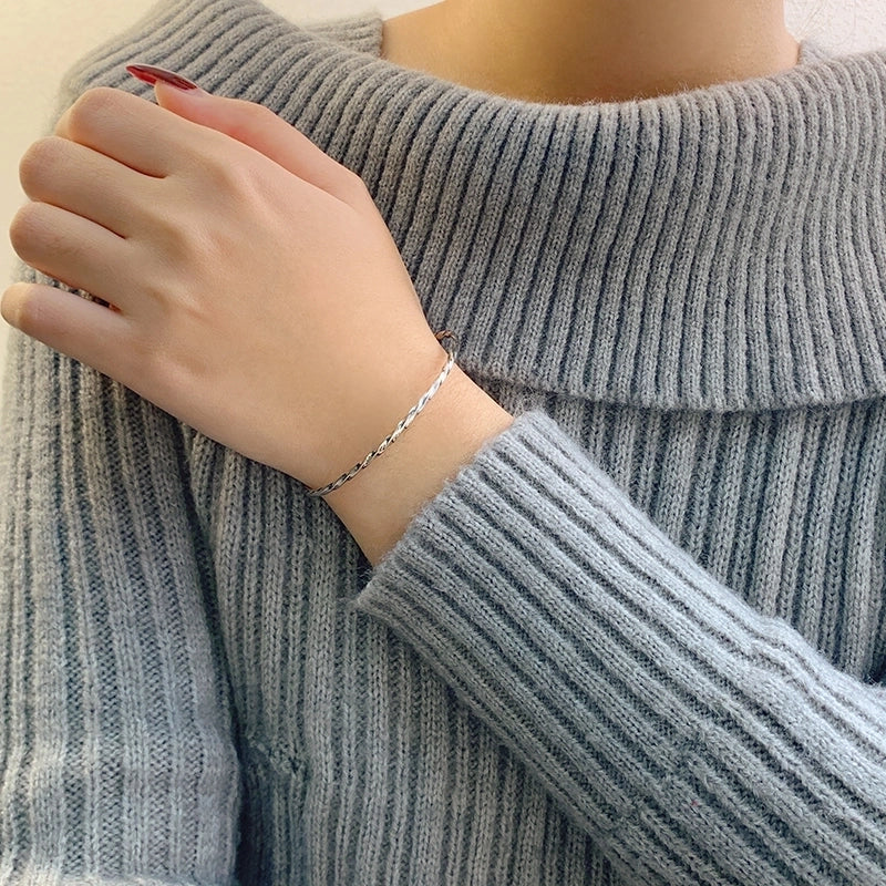 925 Sterling Silver Bangle Elegant Sweet Minimalist