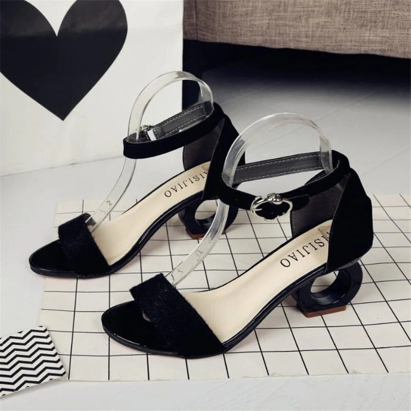 Leopard Sheepskin Fashion Brands Sandals Horse Hair Strange Style Buckle Strap Party Pumps Yellow Sexy Ankle Strap Woman Shoes