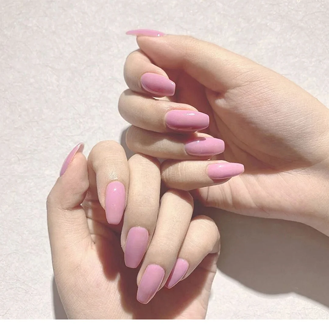 24Pcs Detachable French False Nails Ballerina Wearable Artificial Stiletto Fake Nails DIY Press Glue Full Cover Coffin Nail Tips